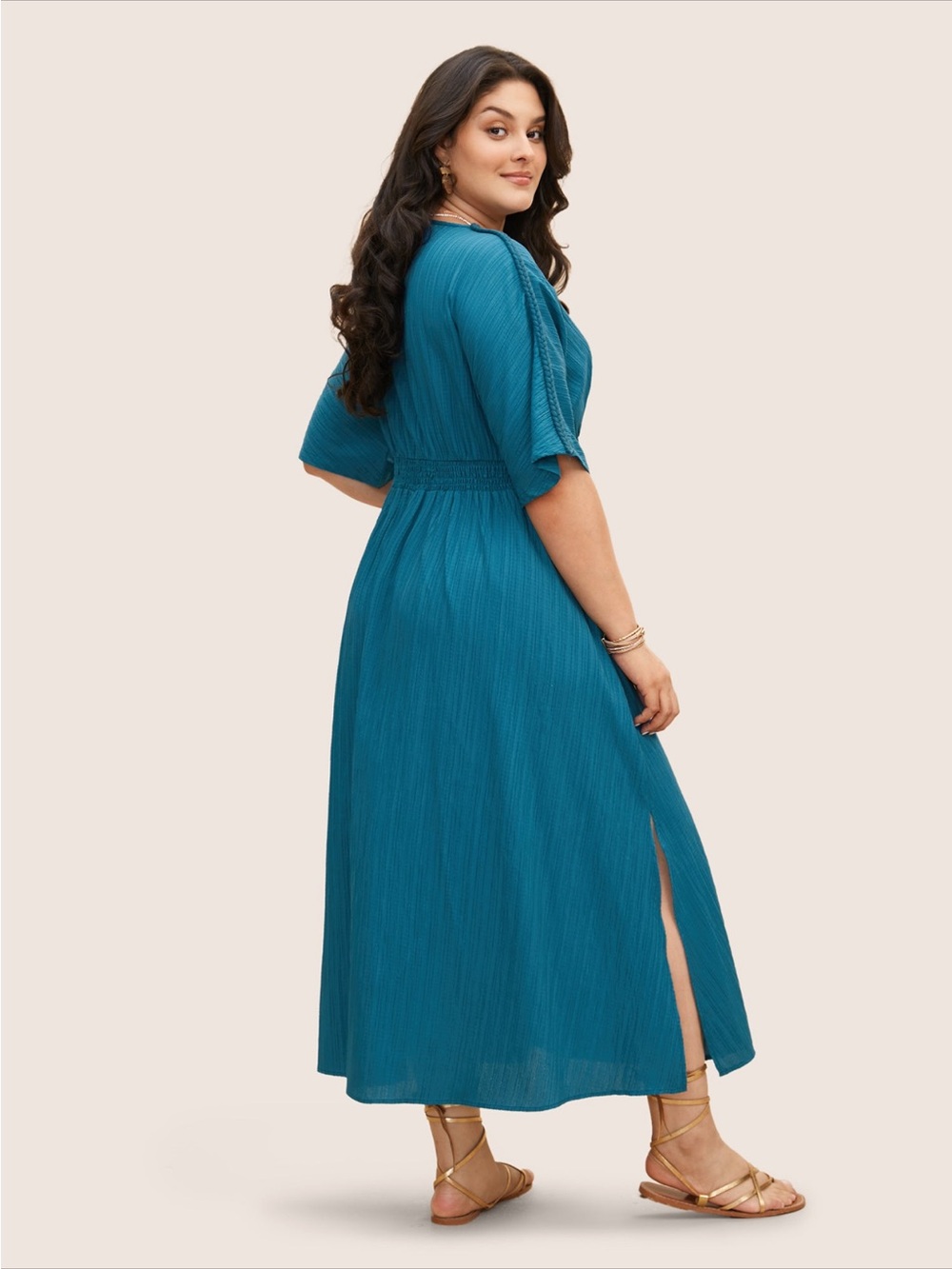 BloomChic Boho Style Teal Maxi Dress Size 14-16 NWT - Picture 2 of 5